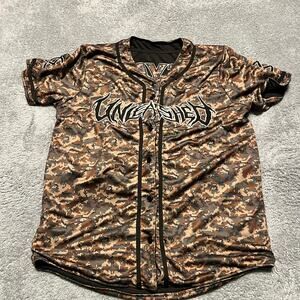 Kayzo Unleashed Jersey Mens Medium 00 Camo Reversible Button Shirt Y2K